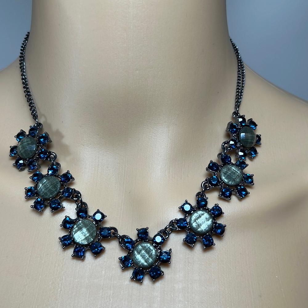 Beautiful necklace, black tone, designer inspired, beaded
